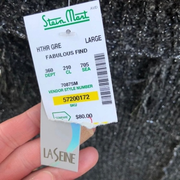 New W/ Tags~Black/Silver Laseine Sweater - Picture 15 of 16